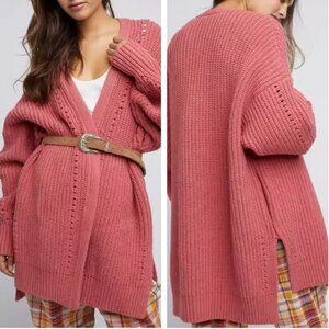 NEW Free People Nightingale Cardigan Small/Medium Rosette Pink